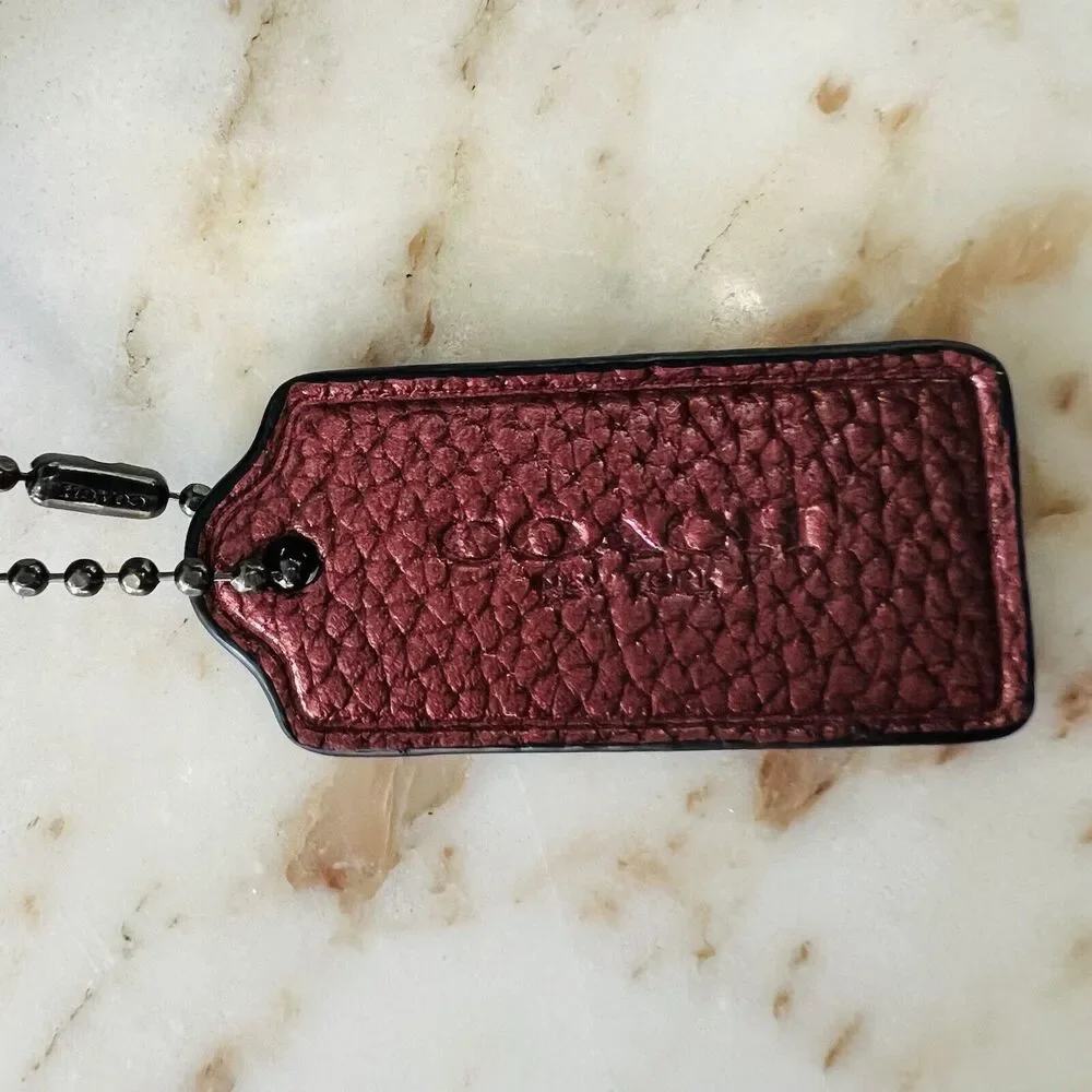 COACH Metallic Cherry Leather Multiple Journal Pop Out Pouch Crossbody Bag